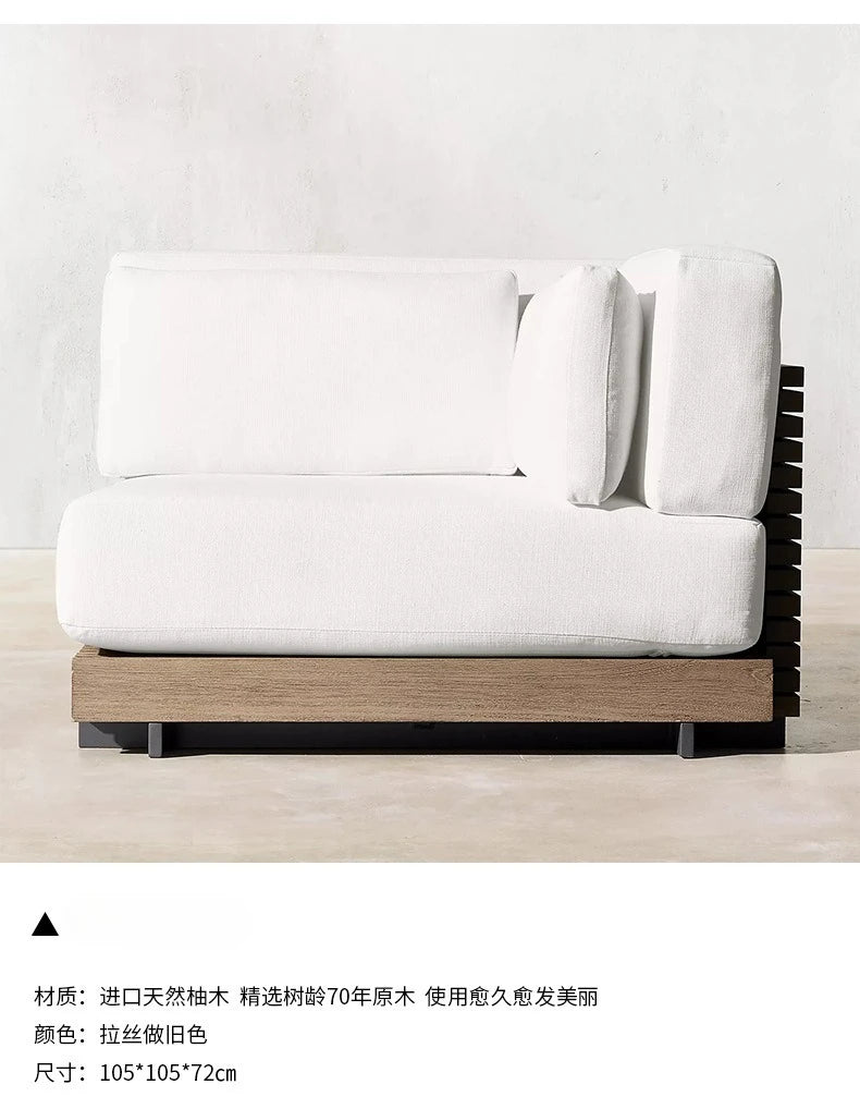 Nordic, outdoor, sofa, hotel, coffee table, outdoor, open-air, villa, solid wood, sofa, combination, courtyard, furniture