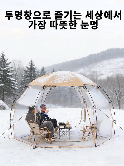 4-6 Person Transparent Tent with Breathable Top Cover Winter Outdoor Camping Windproof Gazebo Large PVC Bubble Tent Family Party