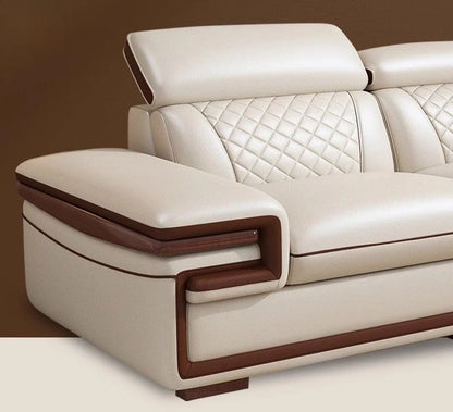 Modern simple leather sofa living room home light luxury sofa concubine combination