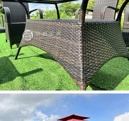 Outdoor leisure simple courtyard B & B restaurant coffee milk tea shop rattan chair