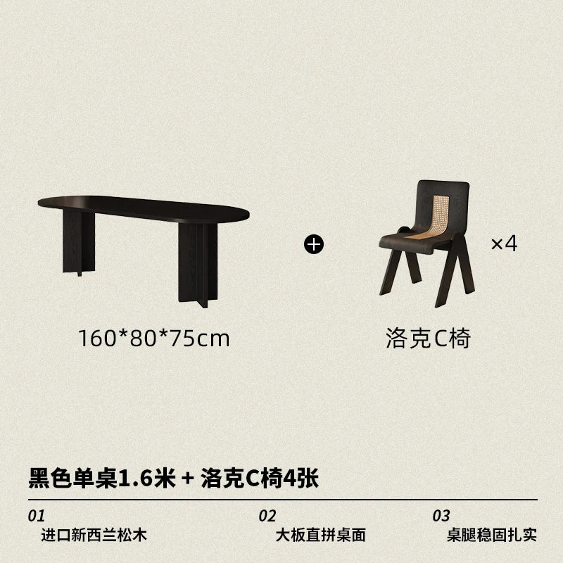 HTT oval dining table and chairs retro living room modern light luxury dining room rock slab home accessories