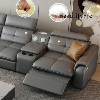 W Reclining Electric Oversize Sofa Genuine Leather Designer Italian Corner Sofa Modern Luxury Divano Letto Living Room Furniture