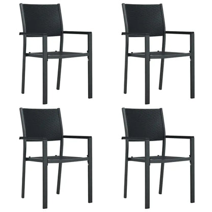 Black 5-Piece Patio Dining Set for Garden Use