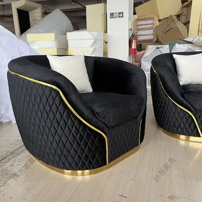 European velvet sofa modern simple size apartment living room Italian light luxury leather straight-row sofa combination
