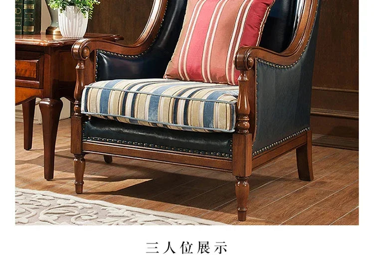 European Living Room Sofa Elegant Loveseat Wooden Modern Luxury Lounge Sofa Puffs Modular Wooden Canape Salon Furniture Home