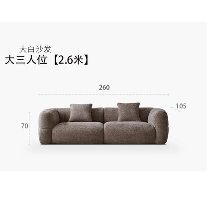 Large Retro Lounge Lazy Sofa Modern Chenille Apartment Living Room Cream Tofu Blocks Style Fabric Armchairs Home Furniture