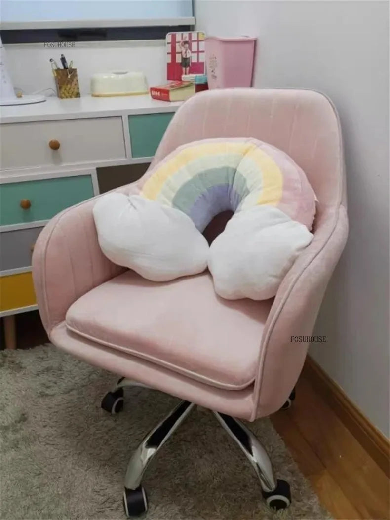 Nordic Style Office Chairs Leisure Home Computer Chairs Student Backrest Lift Chair Single Swivel Armchairs for Office Furniture