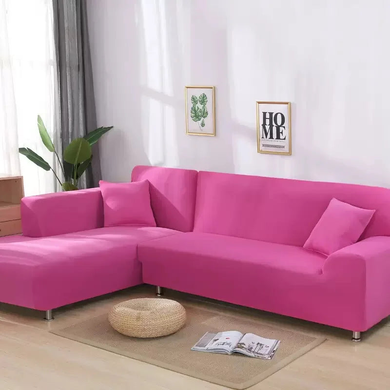 Elastic Solid Color Sofa Cover for Living Room All-inclusive Spandex Couch Cover Sectional Furniture Slipcover 1/2/3/4 Seater