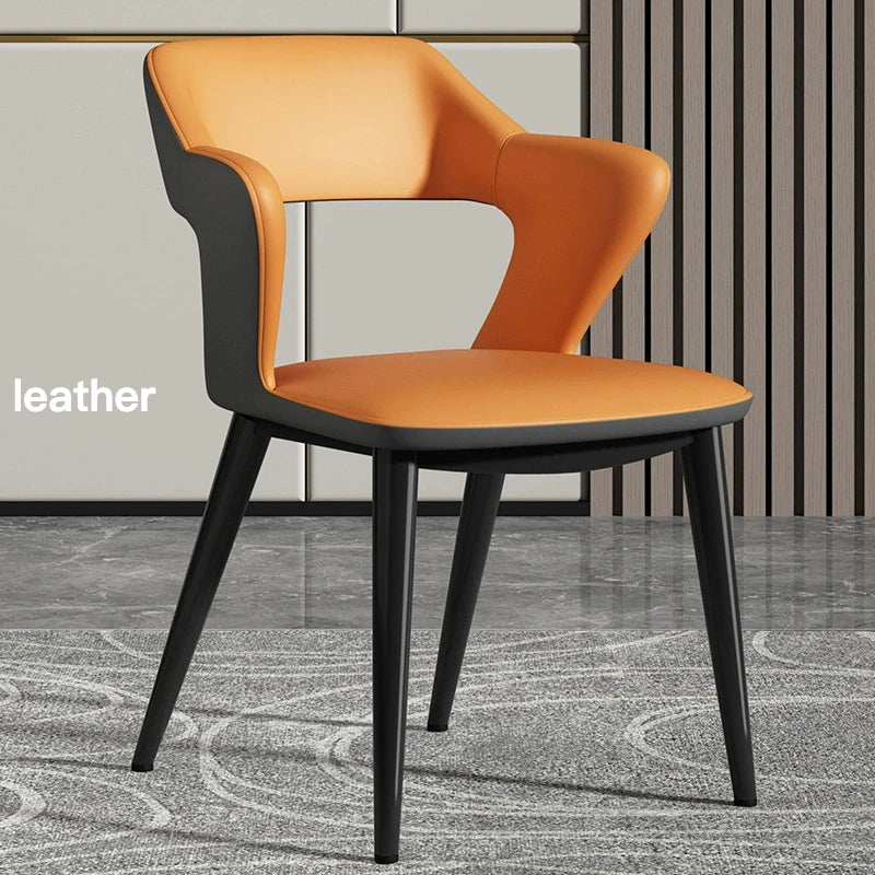 Italian Minimalist Dining Chair Modern Simple Home Chair Hotel Trendy Tech Fabric Makeup Chair Backrest Dining Table furniture