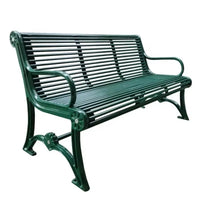 Metal Outdoor Bench for Public Park with Cast Iron Bench Legs