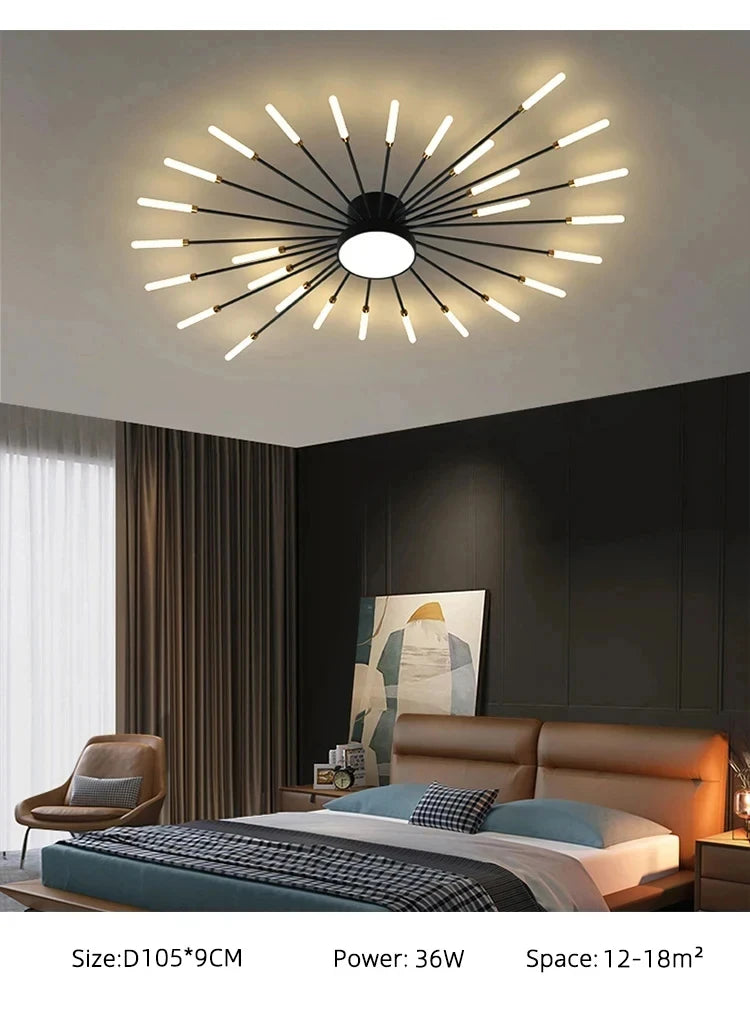 Creative Fan Shaped LED Ceiling Lamp Modern Living Room Light Home Decor Dining Bedroom Kids Room Interior Ceiling Pendant Lamp