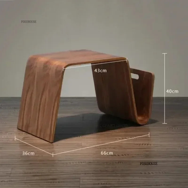 Designer Bentwood Plywood Coffee Table Mid Century Modern End Table Living Room Furniture Side Bed Table for Laptop w