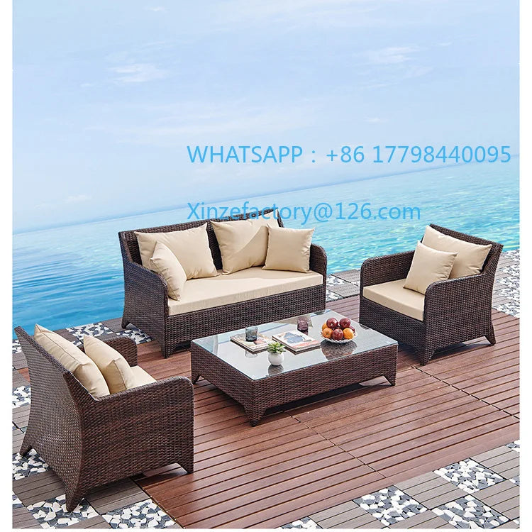 Customizable rattan sofa coffee table outdoor leisure