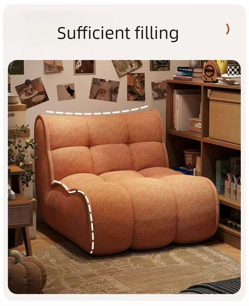 Lazy Sofa Single Leisure Sofa Chair Reclining Sleeping Balcony Bedroom Single Tatami Living Room Sofas with Footstool Furniture