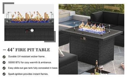 PatioLix 8 Piece Patio Furniture with 44