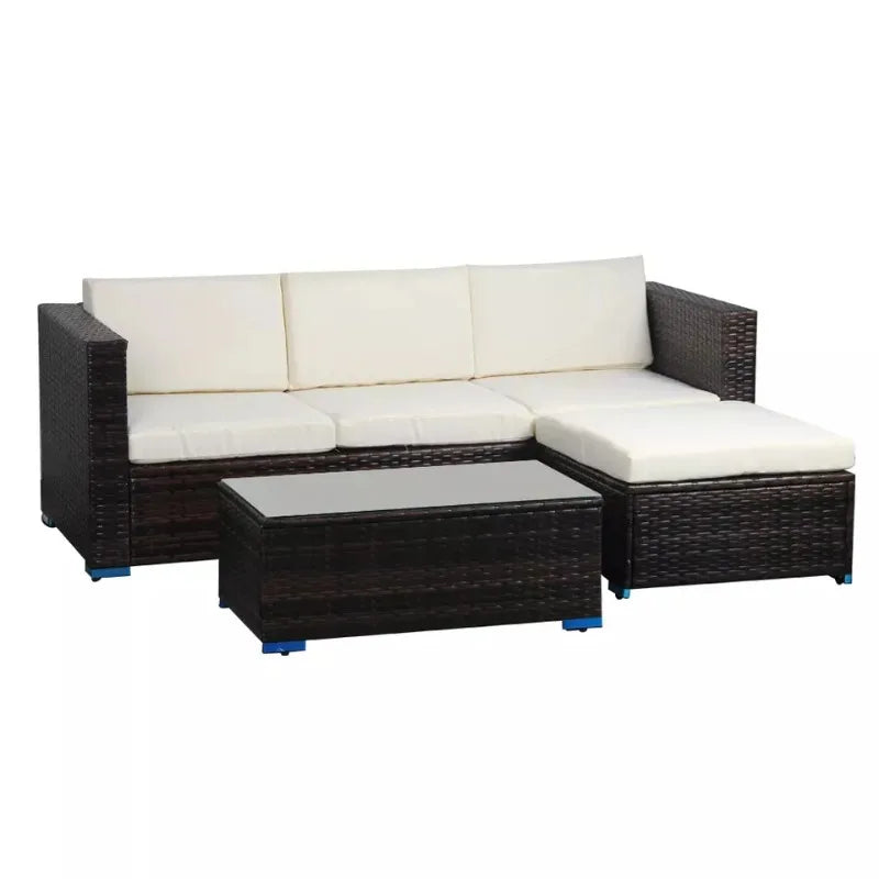 Outdoor Dining Table Rattan/Wicker Furniture Set Removable Rattan Bistro Garden Sofa Set