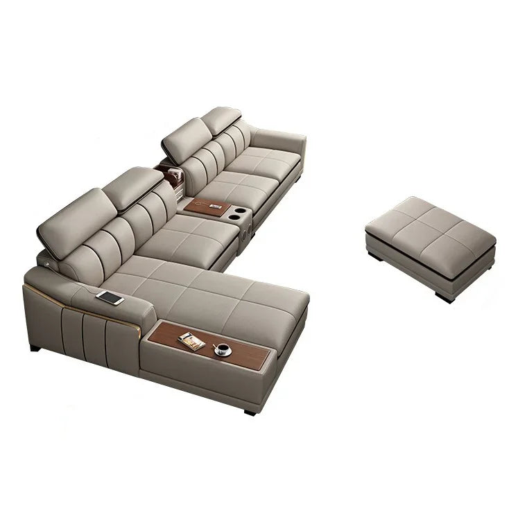 Wholesale Furniture Supplier Luxury Sofa Set Living Room Furniture Modern Design Leather Sectional L Shaped Sofa