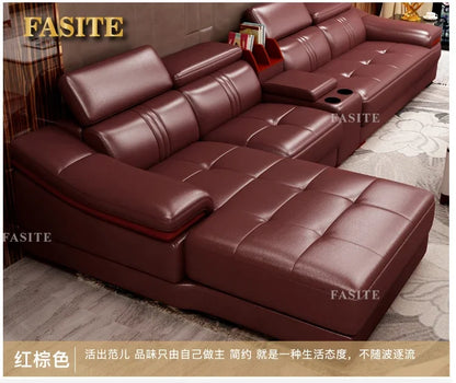 Genuine leather sofa head layer cowhide small unit,simple and modern functional, fashionable leather sofa combination decoration