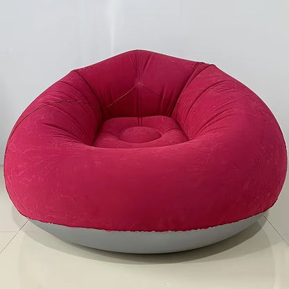 Inflatable Lazy Chair Portable Foldable Single Sofa with Soft Fleece No Assembly Indoor Outdoor Use