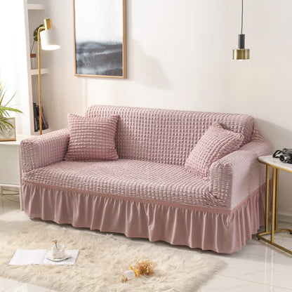 Fabric Skirt 2/3 Seater Sofa Cover 140-230cm Full Package Single Universal Elastic Sofa Slipcovers American Rustic Four Seasons