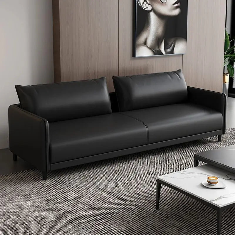 Office sofa business reception modern simple small meeting guests negotiate leather sofa office sofa coffee table combination