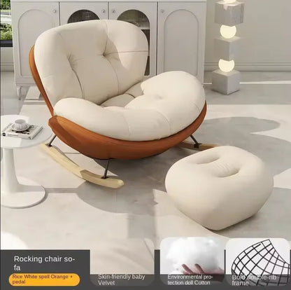 Cozy Snail Wooden Rocking Chair for Balcony and Living Room Lazy Large Rocking Sofa Chair for Leisure Time in Living Room