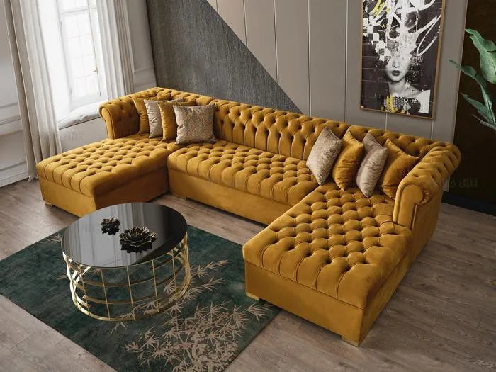 Simple Minimalist Light Luxury Fabric Sofa Set Furniture Velvet 1- 3 Seat Honeycomb Stainless Steel Living Room Sofas For Home