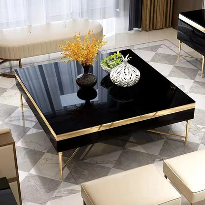 Modern Morocco New Classical Postmodern Square Stainless Steel Coffee Table Tea Table for Living Room