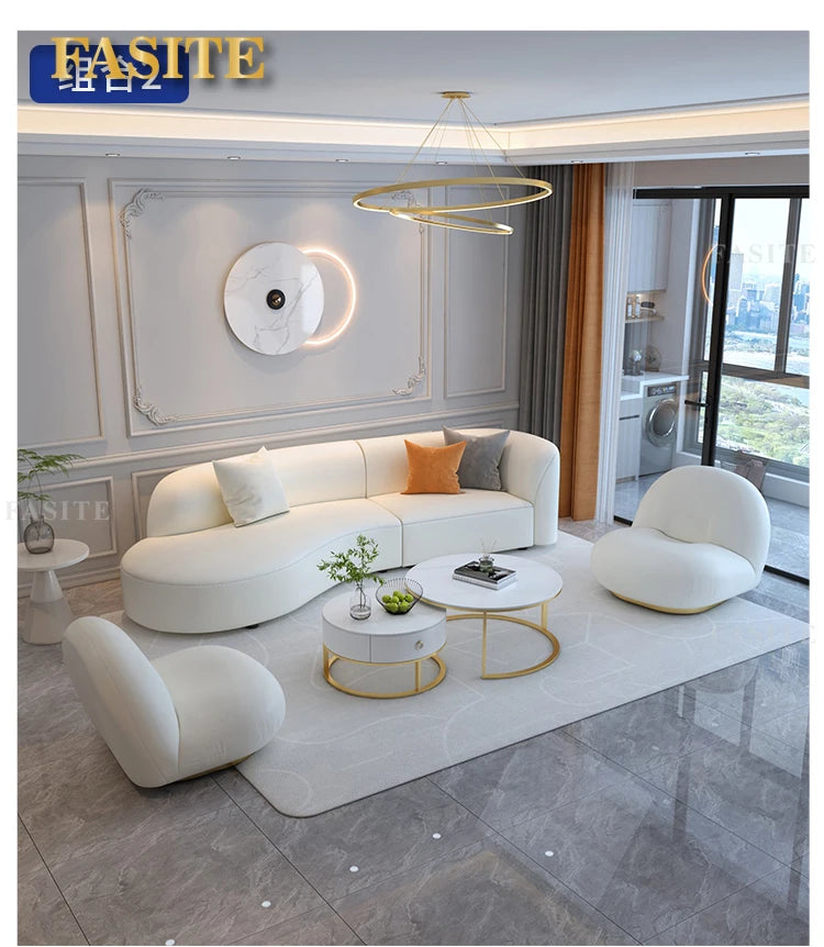 Christmas Nordic Style Sofa 3 Seater Foam Sponge Floor Module Couch Sectional Reading Curved Canape Salon Living Room Furniture