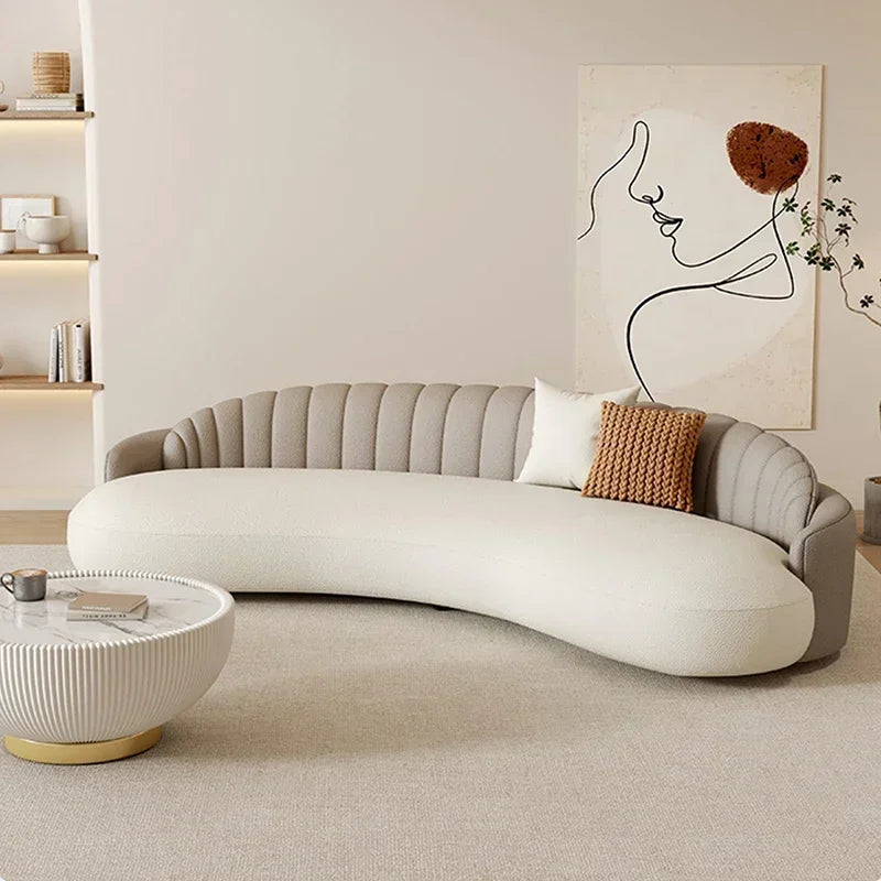 Curved Velvet Couches Modern Lounge Comfortable Nordic Puffs Sofa Luxury Designer Solid Wood Sofas Para El Hogar Home Furniture
