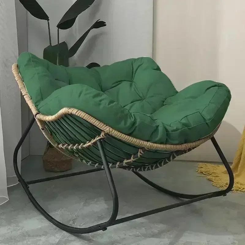 Rocking Chair Lazy Sofa Bird Nest Shaped Living Room Balcony Nap  Small Apartment Rattan Woven Adult