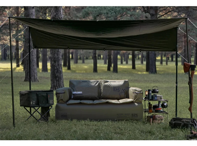 Double and Single Inflatable Sofa with Built-in Air Pump, Comfortable and Portable for Camping and Leisure Home Use