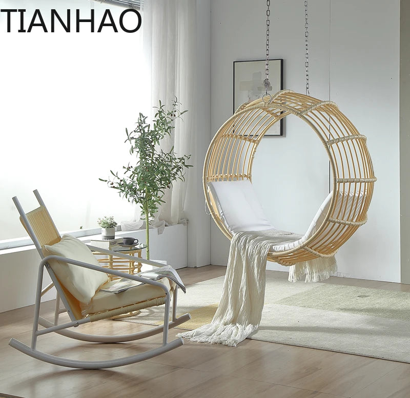 Interior and exterior swings for household balcony hammock outdoor imitation rattan chair round cradle chair hanging chair