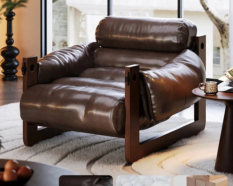 Leisure chair Lazy sofa, home living room Bedroom Hotel B & B balcony Single sofa Vintage Internet celebrity recliner
