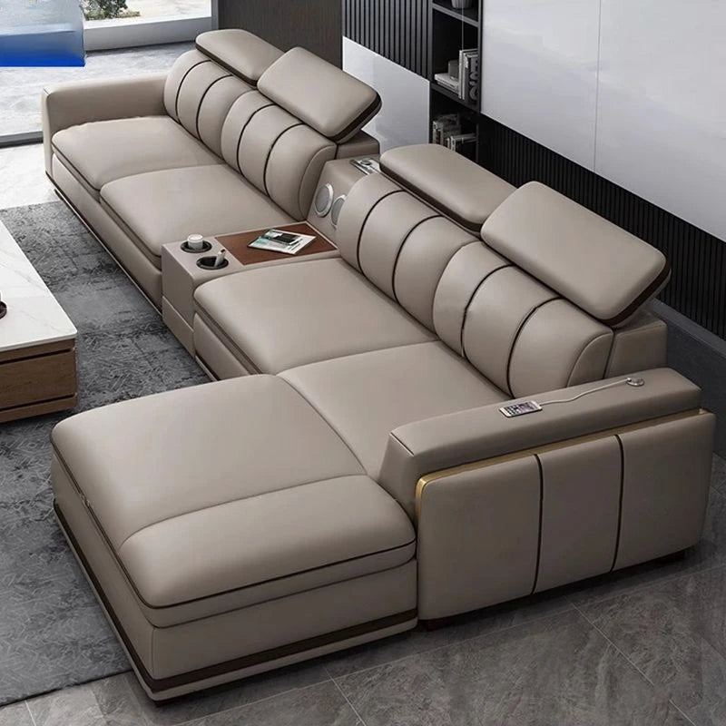 Luxury First-Layer Sofa Classic Light Living Room Size Princess Apartment Straight Row Home Combination