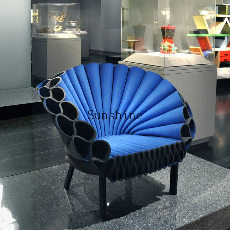 Nordic design art peacock open screen petals creative circle light special-shaped leisure single chair