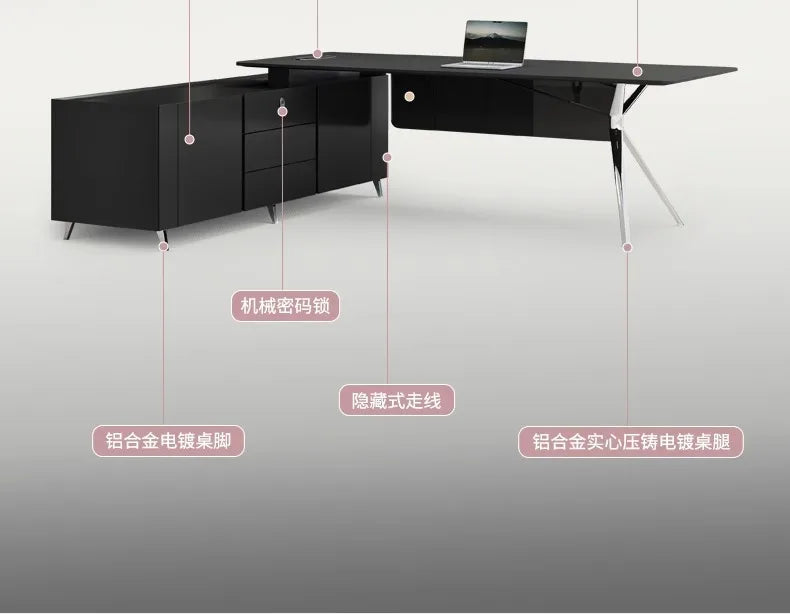 Simple and light luxury office desk and chair combination President's table Manager table Large desk office