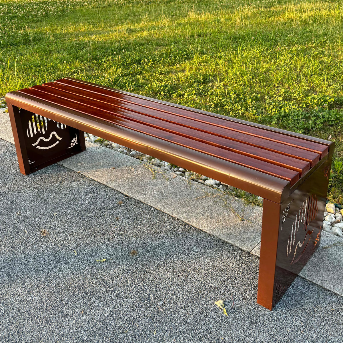 Bancs d'extérieur, repos de parc en bois anticorrosion, chaises à dossier, bancs communautaires carrés d'extérieur, bancs en bois massif, loisirs