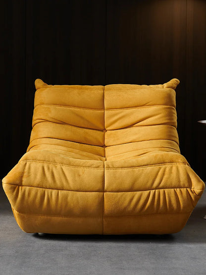 Nordic flannel leather art single and double lazy sofa, caterpillar art small apartment balcony simple leisure reclining chair