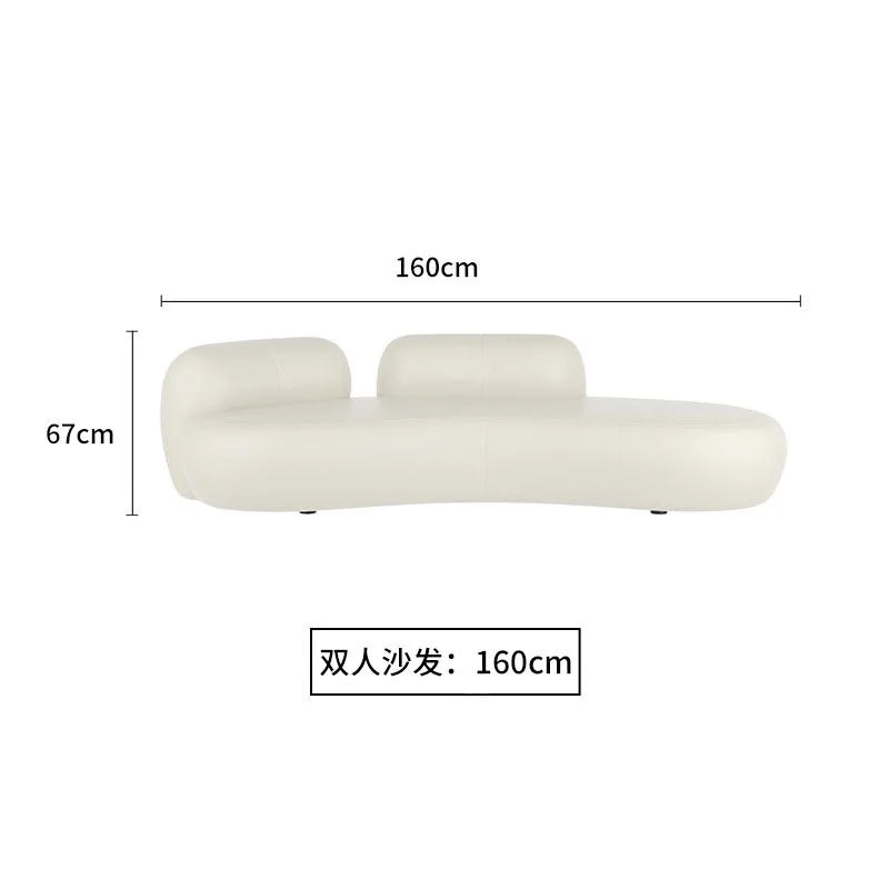 Customizable office small apartment technology fabric Nordic light luxury lounge area reception white sofa