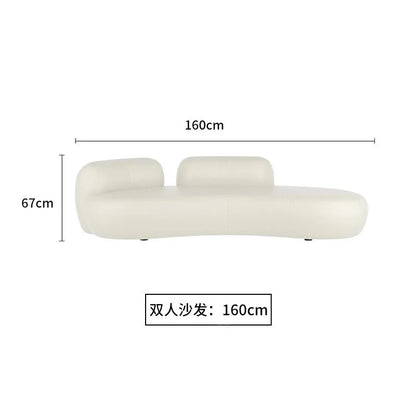Customizable office small apartment technology fabric Nordic light luxury lounge area reception white sofa
