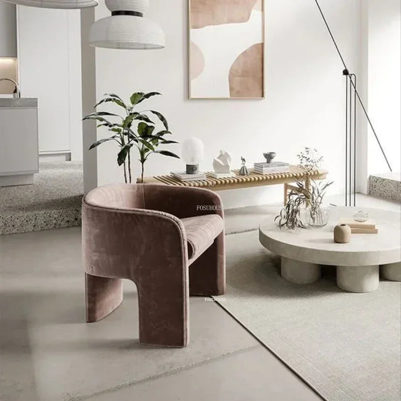 Nordic Hotel Leisure Living Room Chairs Simple Home Furniture Designer Single Lazy Sofa Balcony Coffee Shop Backrest Armchairs L
