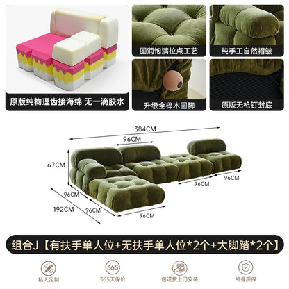 Modern Modular Fabric Sectional Sofa for Small Living Rooms