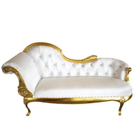 Gold Upholstered Classic Chaise Lounge Loveseat Comfortable Royal Throne Sofa  Wedding Chair Stainless Steel Chair Party ソファ