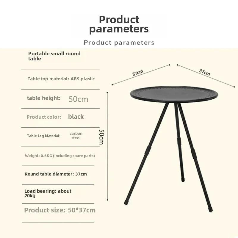 Outdoor Portable Folding Table Ultra Light Camping Triangular Support Small Round Table Adjustable Table Chair Simple Tea Table