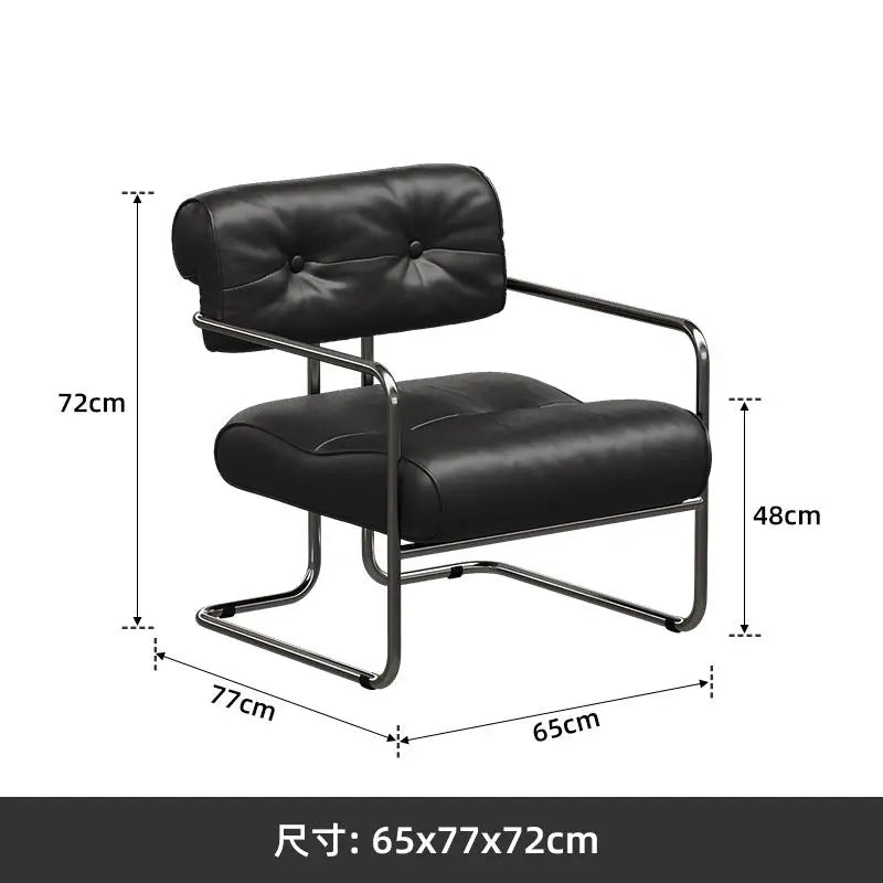 MOMO Antique Style Sofa Chair Living Room Designer Simple Single Chair Hotel Club Bauhaus Negotiation Stainless Steel Chair