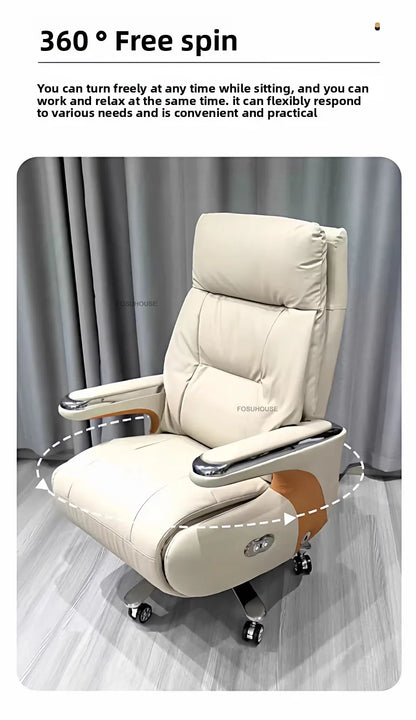 Electric Reclining Office Chairs American Bedroom Furniture Home Ergonomic Desk Chair Luxury Leather Executive Computer Armchair