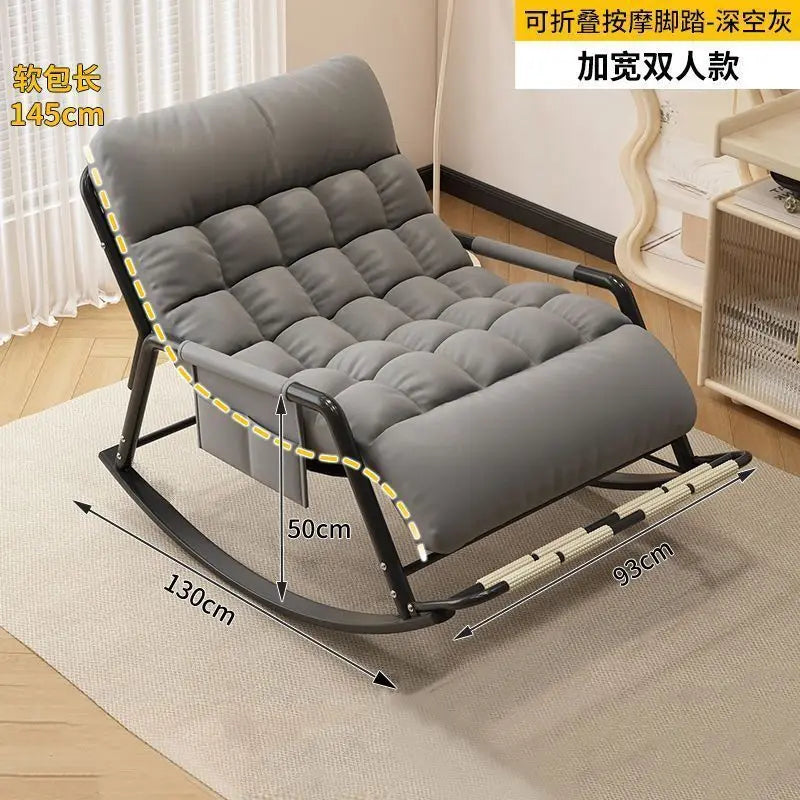 Recliner Rocking Chair Sitting and Sleeping Dual-purpose Double Lunch Break Chair Balcony Home Leisure Lazy Sofa Chair Ergonomic