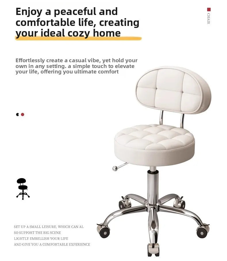 Big work stool hair cutting chair rotating lifting round stool pulley hair salon special beauty stool