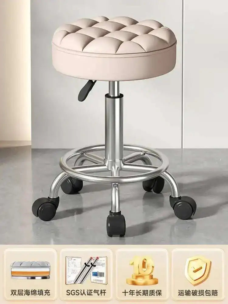 Beauty Chair Specifically Designed for Beauty Salon Adjustable Rotating Pulley Hair Salon Round Stool Tabouret A Roulette 원형의자